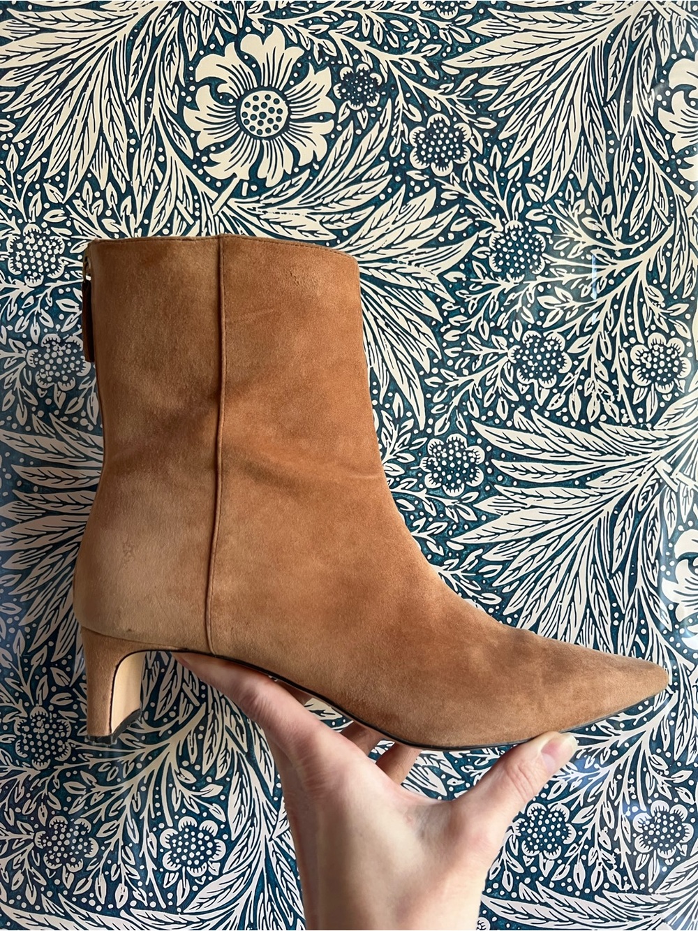 J. Crew Women’s Stevie Ankle Boots in Suede with Midi Heel in Tan size 9
